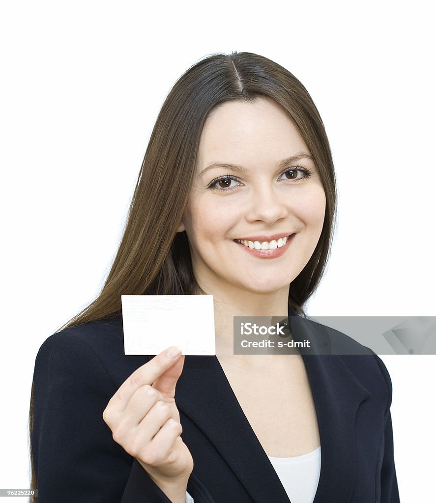 앞에서 미소 짓는 젊은 여자 카드로 - 로열티 프리 공란 스톡 사진