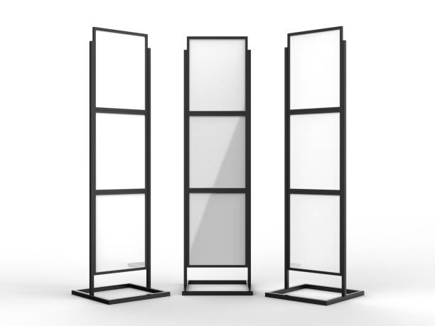 istock Free Standing Poster Display Holder Metal Stand. 3d Render Illustration. 962258526