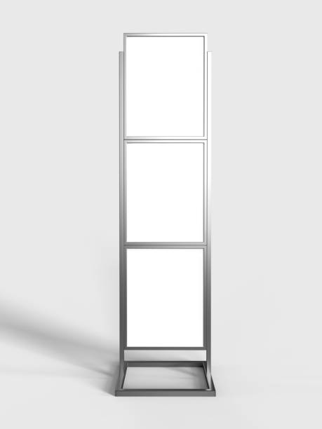 istock Free Standing Poster Display Holder Metal Stand. 3d Render Illustration. 962258530
