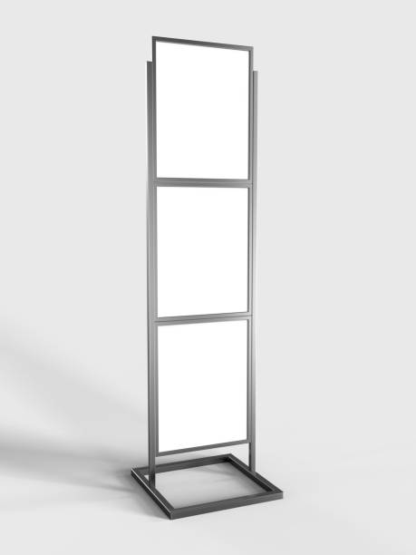 istock Free Standing Poster Display Holder Metal Stand. 3d Render Illustration. 962258580