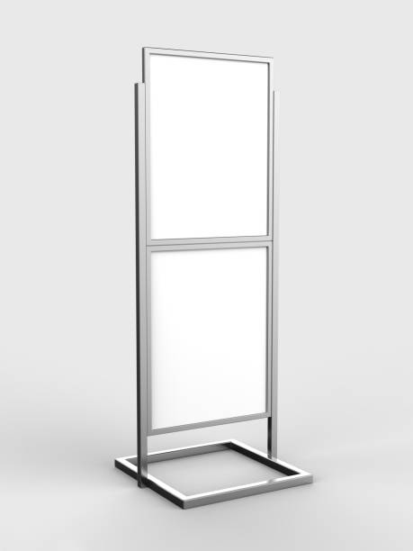 istock Free Standing Poster Display Holder Metal Stand. 3d Render Illustration. 962258618