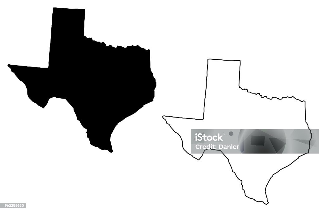 Vecteur de carte : Texas - clipart vectoriel de Texas libre de droits
