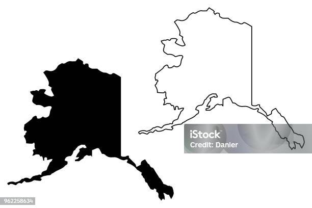 Alaska Map Vector Stock Illustration - Download Image Now - Alaska - US State, Map, Vector