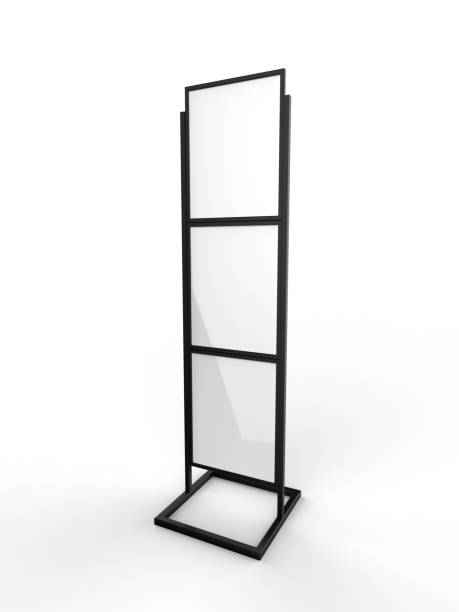 istock Free Standing Poster Display Holder Metal Stand. 3d Render Illustration. 962258666