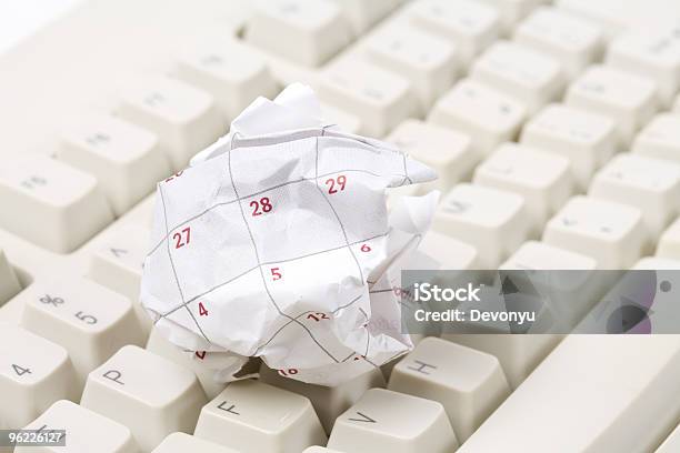 Calendar Paper Ball And Computer Keyboard Stock Photo - Download Image Now - Business, Busy, Calendar