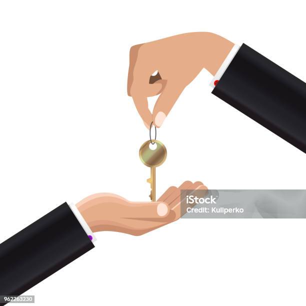 Hand Giving Keys To Other Hand Vector Stock Illustration - Download ...