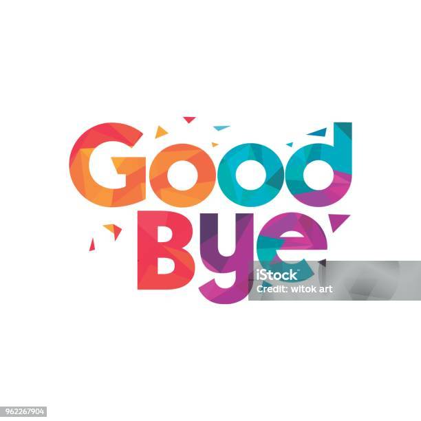 Goodbye Colourful Vector Letters Concept Low Poly Stock Illustration ...