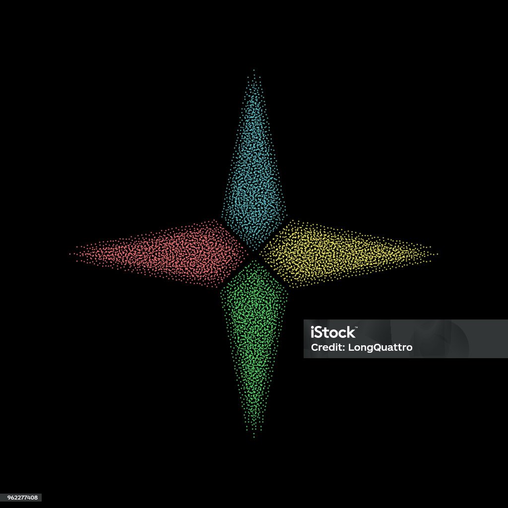 Windrose Color Schemes Dotted Color Windrose Silhouette Stock Illustration - Download Image ...
