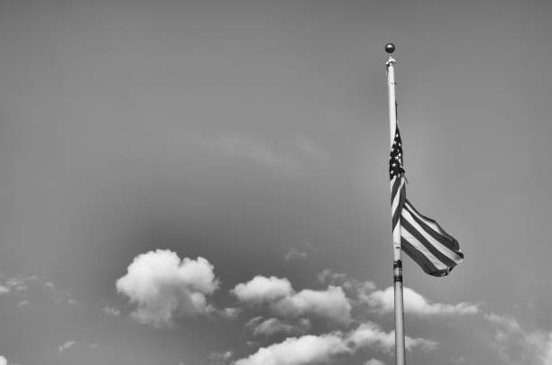American flag at Manhattan financial district, New York City