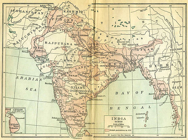 istock Vintage Map of India 96229513