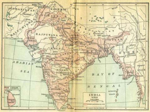 Antique world map, Middle East