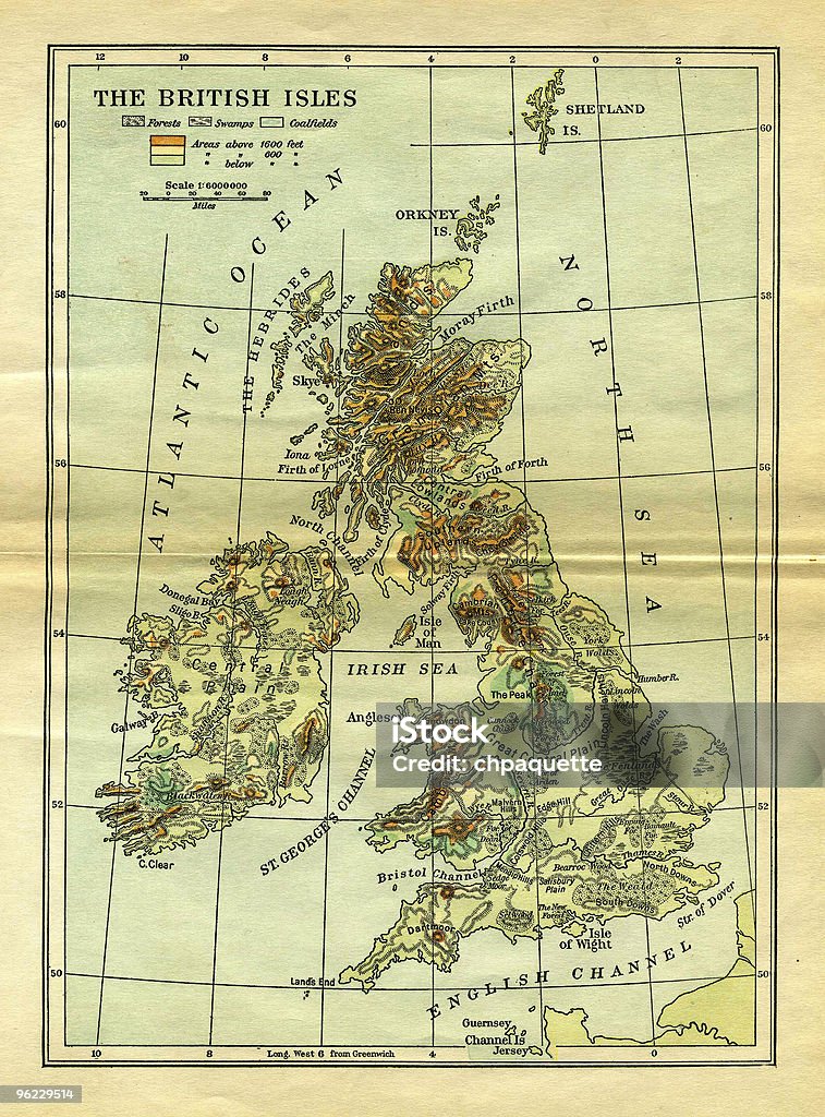 The British Isles  Map Stock Photo
