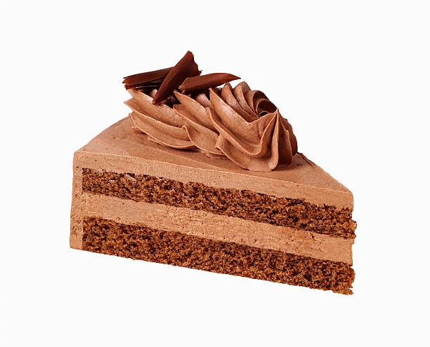 Single slice of chocolate cream cake Slice of chocolate cream cake cream cake stock pictures, royalty-free photos & images