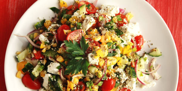 istock Colorful vegetable mix. Simple low calories salad. 962304572
