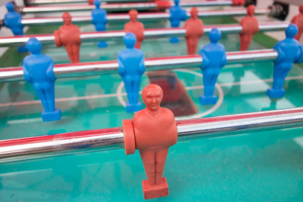 istock Table football game with red and blue players 962316154