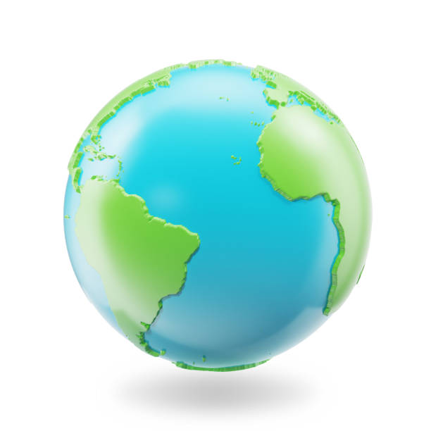 istock Earth globe isolated on white background. Globe planet Earth icon, 3D Rendring 962319334