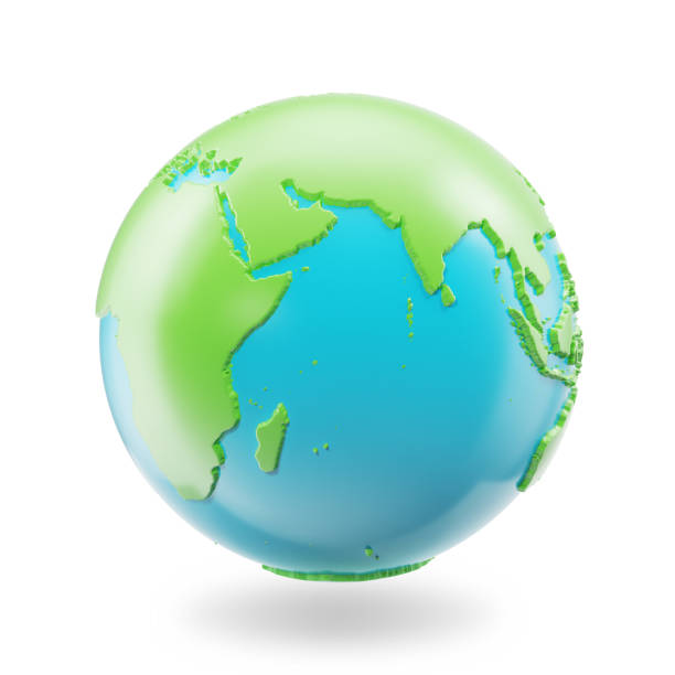 istock Earth globe isolated on white background. Globe planet Earth icon, 3D Rendring 962319346
