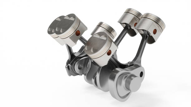 istock 3d rendering of an internal combustion engine. Engine parts, crankshaft, pistons, fuel supply system. V6 engine pistons with crankshaft isolated on white. Illustration of car engine inside. 962321290