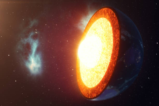 istock Structure core Earth. Structure layers of the earth. The structure of the earth's crust. Earth cross section in space view. Elements of this image furnished by NASA. 3D rendering 962321318