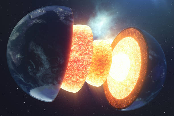 istock Structure core Earth. Structure layers of the earth. The structure of the earth's crust. Earth cross section in space view. Elements of this image furnished by NASA. 3D rendering 962321340