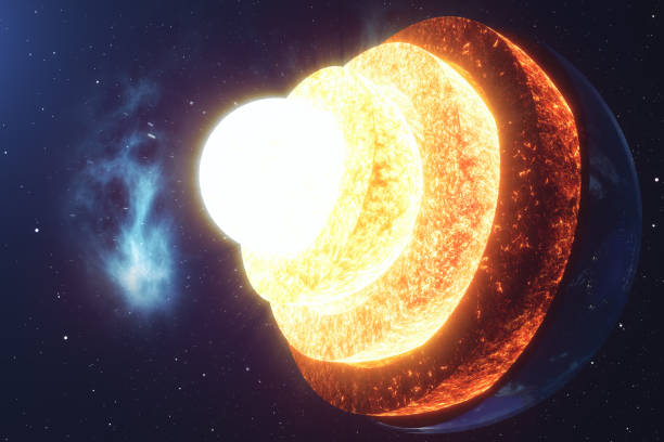istock Structure core Earth. Structure layers of the earth. The structure of the earth's crust. Earth cross section in space view. Elements of this image furnished by NASA. 3D rendering 962321354