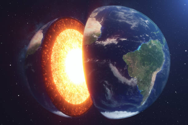 istock Structure core Earth. Structure layers of the earth. The structure of the earth's crust. Earth cross section in space view. Elements of this image furnished by NASA. 3D rendering 962321368