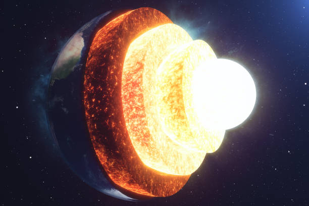 istock Structure core Earth. Structure layers of the earth. The structure of the earth's crust. Earth cross section in space view. Elements of this image furnished by NASA. 3D rendering 962321372