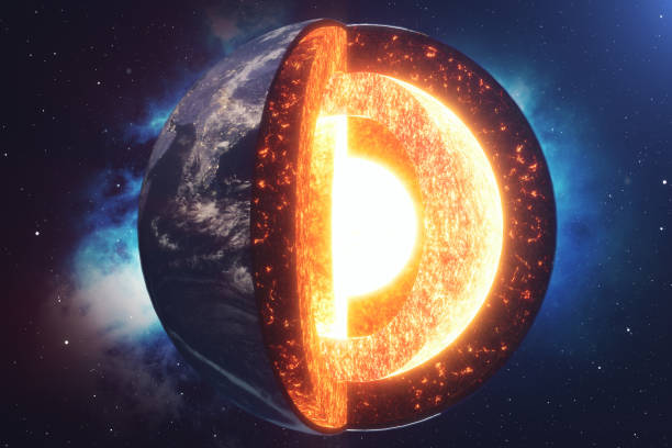 istock Structure core Earth. Structure layers of the earth. The structure of the earth's crust. Earth cross section in space view. Elements of this image furnished by NASA. 3D rendering 962321390