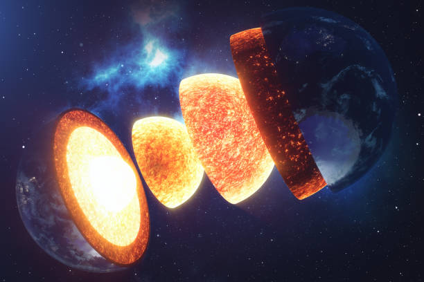 istock Structure core Earth. Structure layers of the earth. The structure of the earth's crust. Earth cross section in space view. Elements of this image furnished by NASA. 3D rendering 962321396