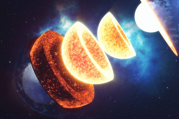 istock Structure core Earth. Structure layers of the earth. The structure of the earth's crust. Earth cross section in space view. Elements of this image furnished by NASA. 3D rendering 962321400