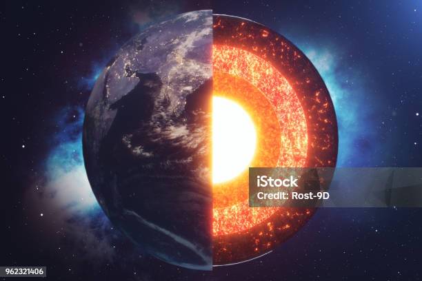 Structure Core Earth Structure Layers Of The Earth The Structure Of The Earths Crust Earth Cross Section In Space View Elements Of This Image Furnished By Nasa 3d Rendering Stock Photo - Download Image Now