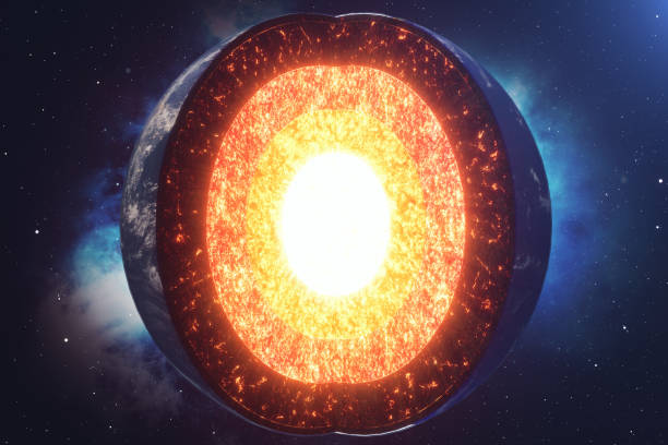 istock Structure core Earth. Structure layers of the earth. The structure of the earth's crust. Earth cross section in space view. Elements of this image furnished by NASA. 3D rendering 962321408