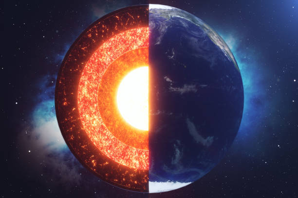 istock Structure core Earth. Structure layers of the earth. The structure of the earth's crust. Earth cross section in space view. Elements of this image furnished by NASA. 3D rendering 962321422