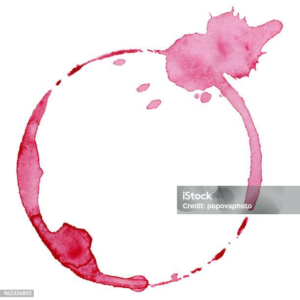 Wine Glass Mark Stock Photo - Download Image Now - Wine, Stained, Watercolor Painting