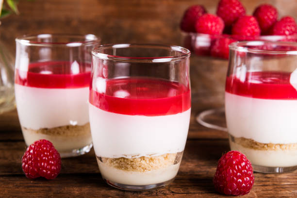 istock Raspberry dessert from whipped white chocolate mousse and raspbe 962339412