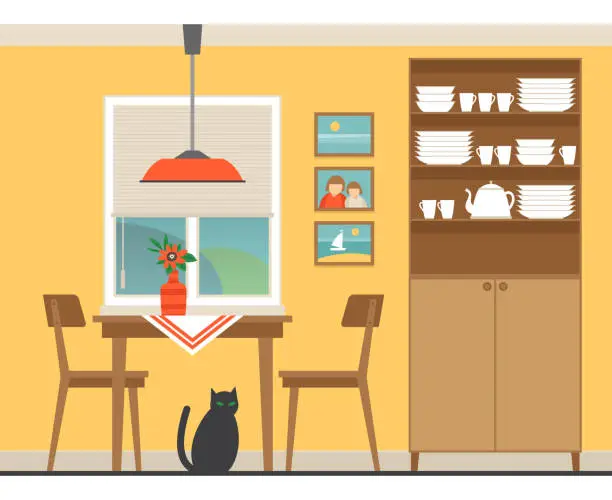 Vector illustration of Modern dining room