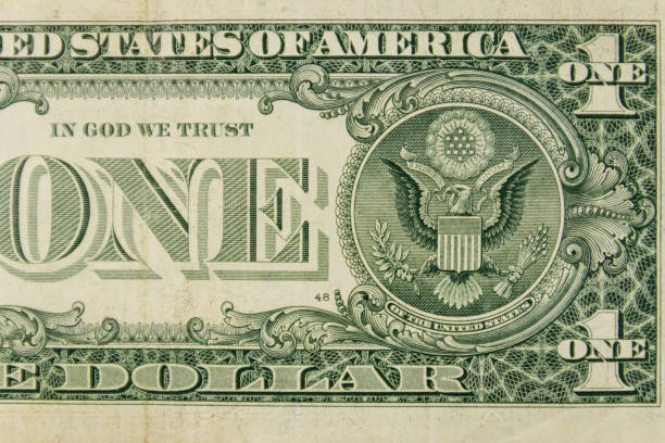 Macro shot of one dollar banknote