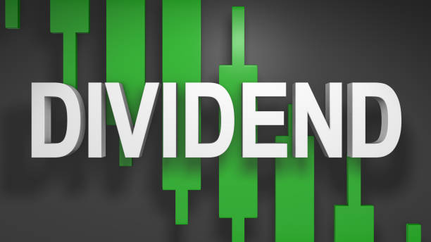 istock Dividend text title graphic 3D render for stock market 962375040