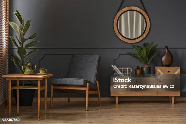 Sitting Corner With Table Stock Photo - Download Image Now - Furniture, Wood - Material, Living Room