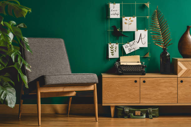 istock Armchair and wall organizer 962387874