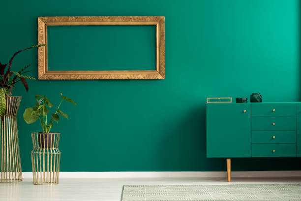 istock Simple green living room interior 962387930