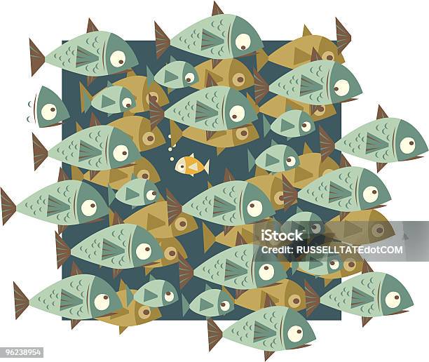 Small Fish In Big Pond Stock Illustration - Download Image Now - Fish, Large Group Of Animals, School of Fish