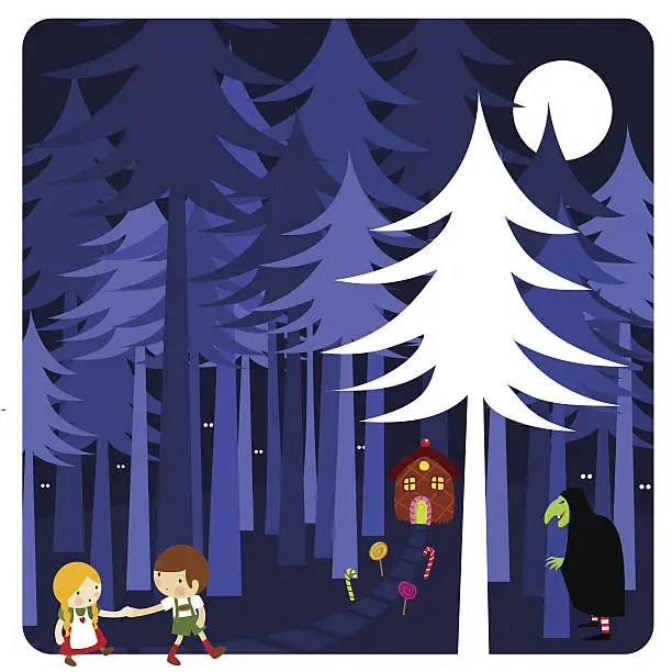 Vector illustration of Hansel & Gretel