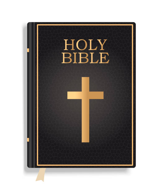 Closed Holy Bible book isolated on white background. Vector illustration. vector art illustration