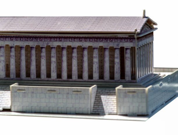 istock Greek palace close-up on a white background texture 962415428