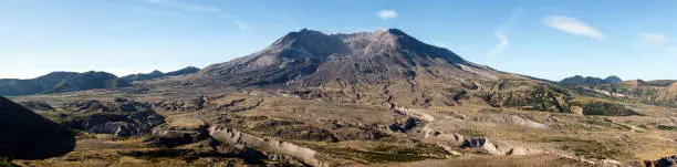 Crater of Mount Saint Hellens and its blast zone, northern side of the volcano, Washington state, USA.