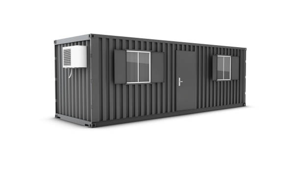 istock Converted old shipping container into building office, 3d Illustration isolated white 962417104