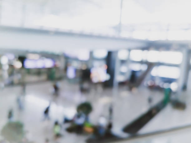 istock Abstract blur airport interior for background at Hong Kong 962417260