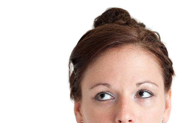 istock Portrait of girl looking up into empty space 96241897