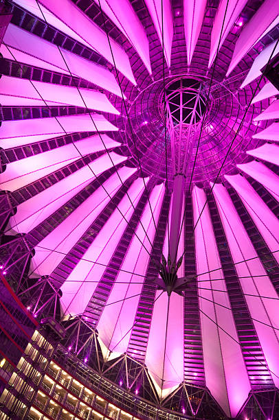 istock roof at the Potsdamer Platz lit by violet light, Berlin 96241961
